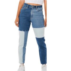 Hollister California Patchwork Ultra High Rise Mom Jeans Vintage Stretch 17R W33
